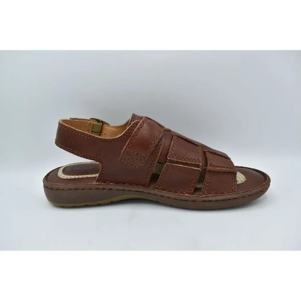 Born‎ Mens Size 12 Miguel Full Grain Leather Dark Tan Bourban Sandals Shoes